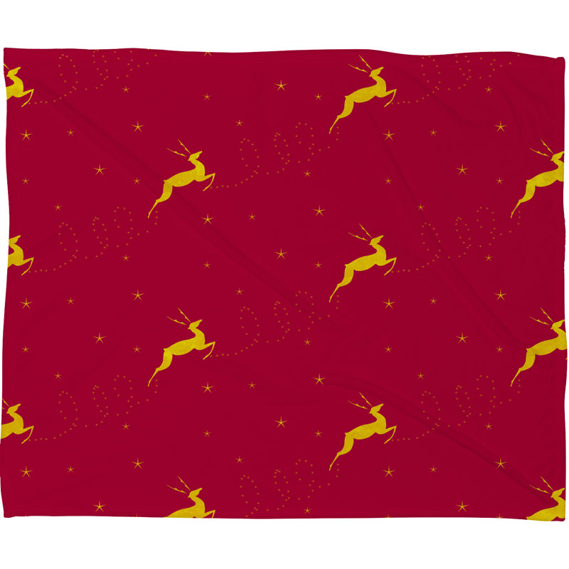 Jeté en peluche polaire renne stars, Petit
