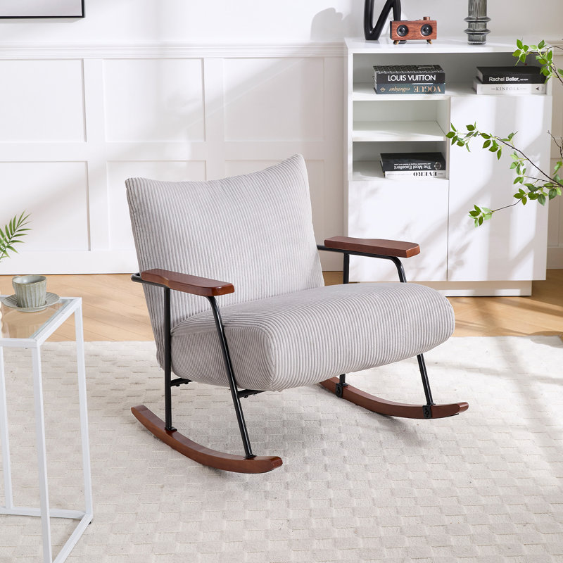Fauteuil à bascule Modern, Tissu gris