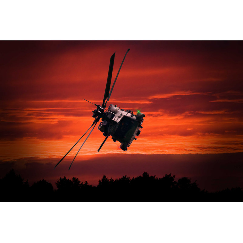 Hel héliport au coucher du soleil - Photographie sur toile tendue, H 20 po x l 30 po