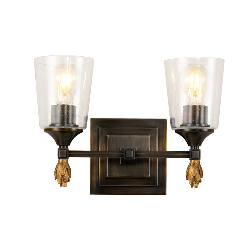 Ensemble de meuble-lavabo 2 lumières Stidham Vetiver, Bronze/Doré