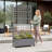 Conall Galvanized Metal Planter Box with Trellis and Wheels-438873850-417423736
