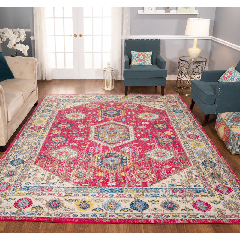 Larrick Oriental Indoor Rug, Rectangle 4'3" x 6'