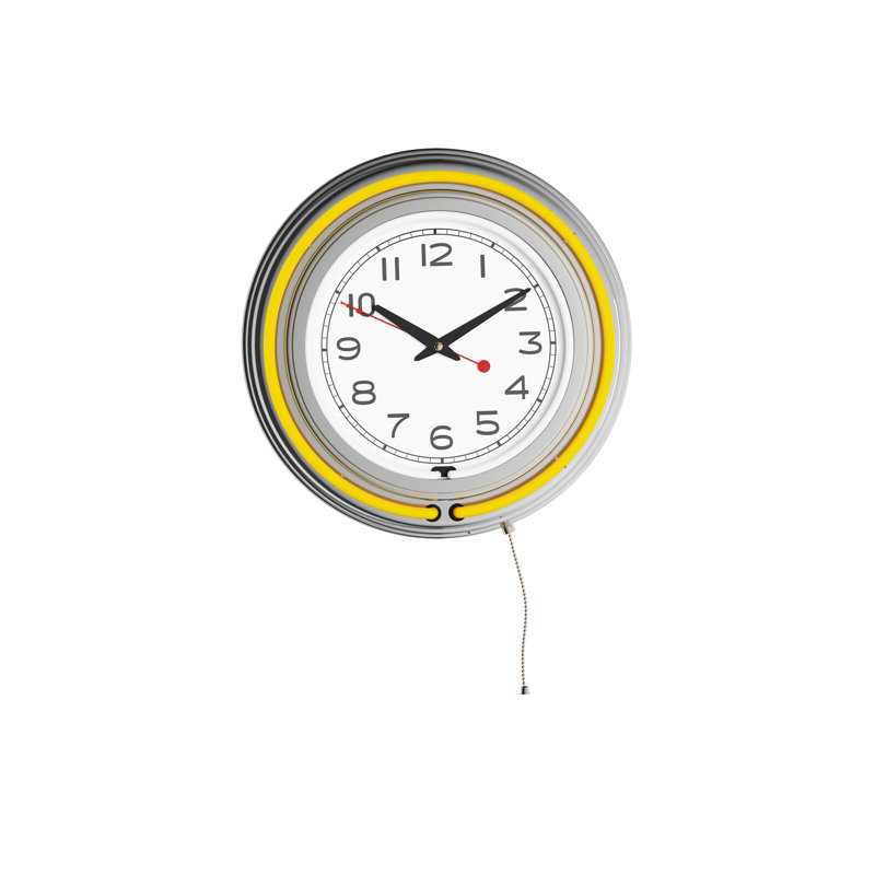 Vandervliet Metal Wall Clock, Yellow