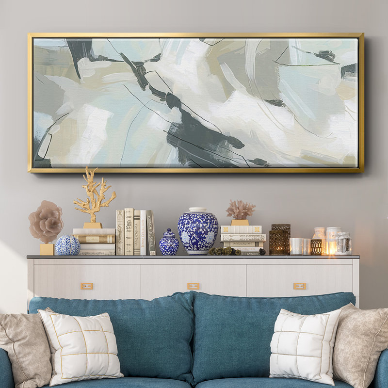 Shadow Cycle V - Framed Canvas, 8" H x 20" W