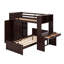 Lit mezzanine simple avec tablettes, bureau et garde-robe-118746985