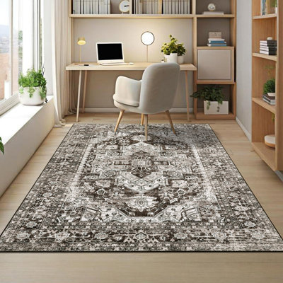 9 x 12 Tapis lavable Tapis antidérapant Tapis à poils courts rétro Patall