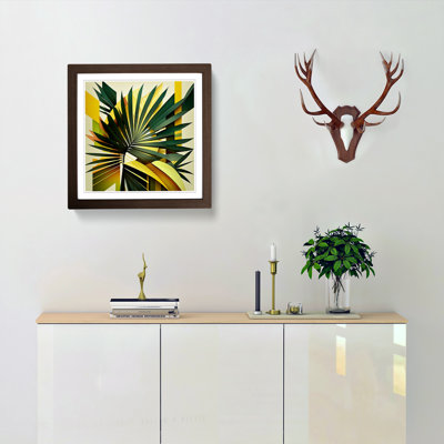 Palm Leaf Constructivism No.1 - Single Picture Frame Print on Wood