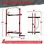 Wall Mounted Folding Power Rack, 1000 LBS Capacity Home Gym Squat Stand with Pull Up Bar and Landmine, Space Saving Cage for Small Spaces