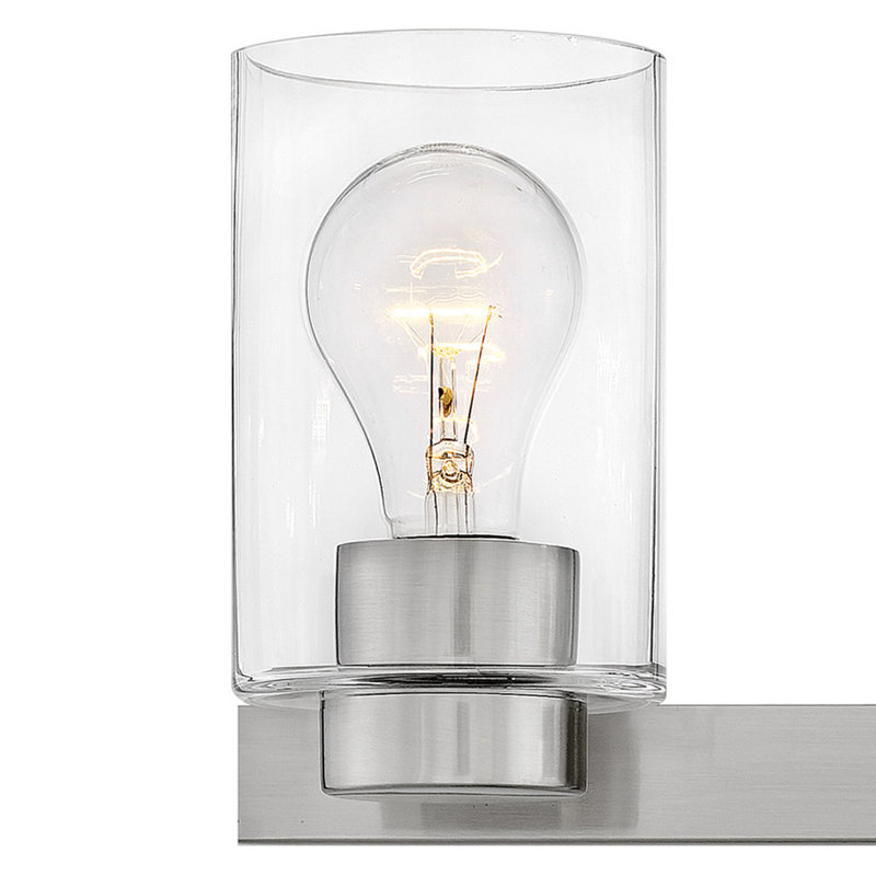 Miley 3-Light Dimmable Vanity Light, Brushed Nickel/Clear