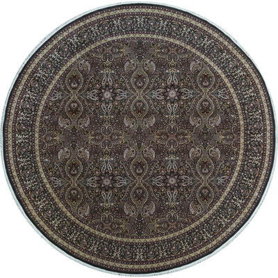 Wool Oriental Area Rug in Burgundy/Brown