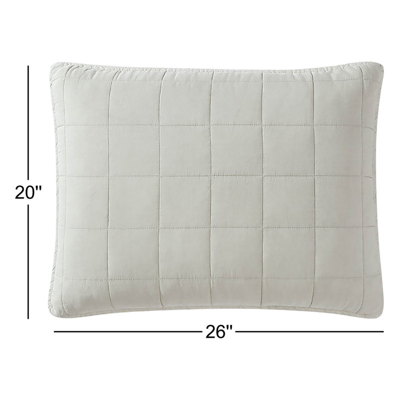 Stonewashed Lyocell Viscose Blend Pillow Sham, Standard, Bone