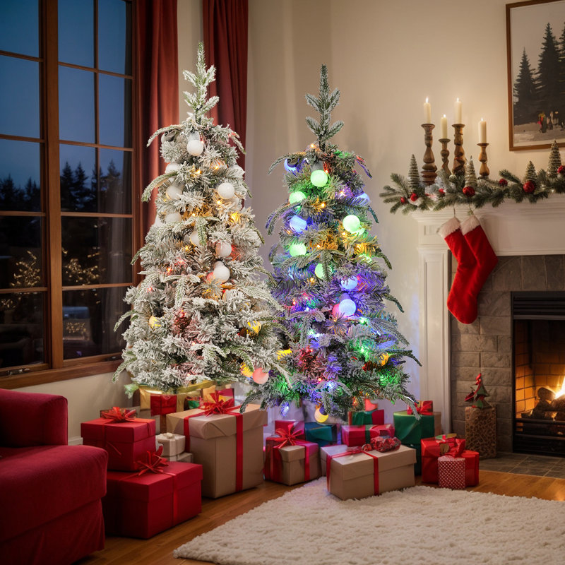Arbre de Noël artificiel lumineux 3 pi (ensemble de 2)