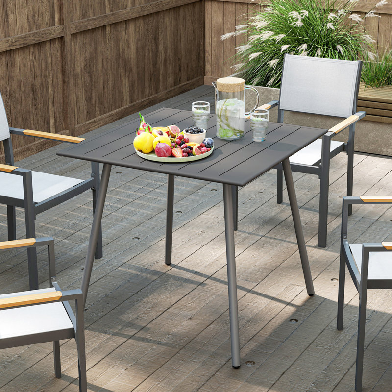 Square Metal Outdoor Bistro Table , 80cm cm W 80cm cm D