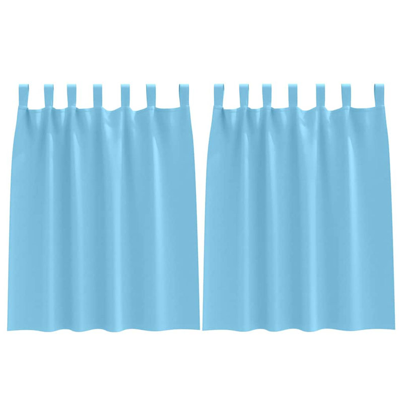 Curtains With Curtains 2 Pcs Polyester, Light Blue, 140cm Width x 140cm Drop