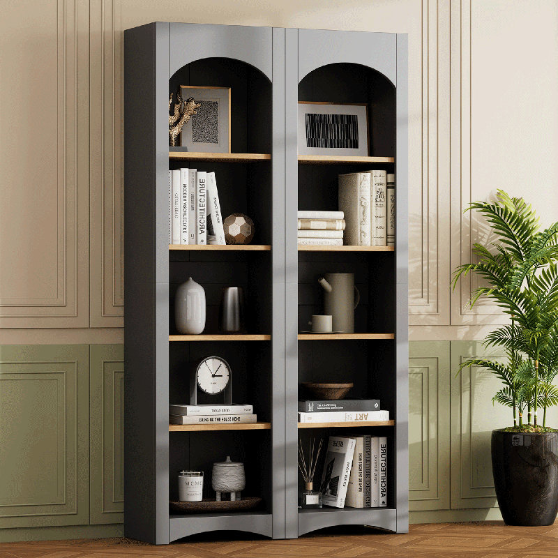 Armoire de rangement autoportante de 72 po de hauteur à cinq tablettes avec tablettes réglables, blanc, Gris