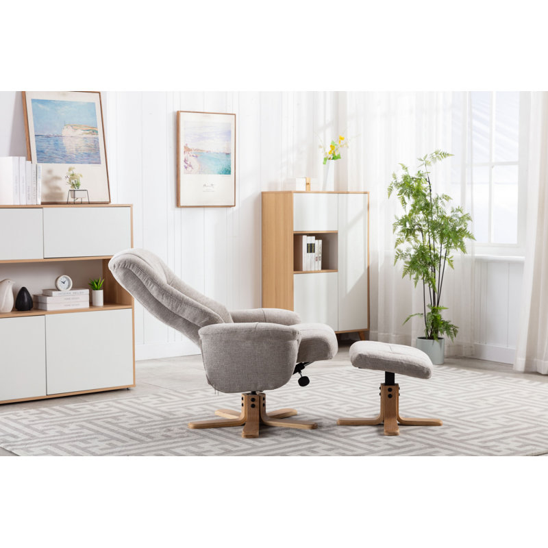 Bigelow 76cm Wide Swivel Standard Recliner, Beige