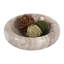 Bol élégant en marbre épais et incurvé pour comptoir de cuisine - Bol décoratif pour salon et décoration intérieure moderne - 20 cm, beige et ivoire