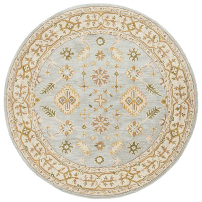 Tapis bleu clair / ivoire en laine touffeté à la main Tosca