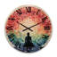 Horloge murale en bois massif Oakcrest-1338087253