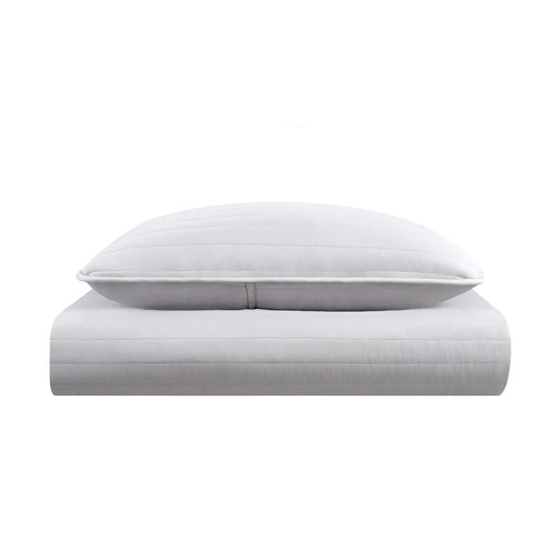 Host & Home Soft Brushed Lightweight Microfiber Quilt Set, Twin Extra Long Quilt + 1 Sham, Gray