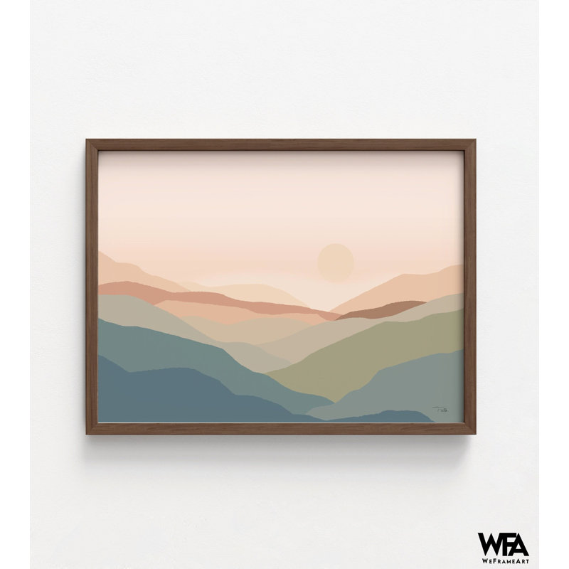 Art mural impression de lever de soleil, paysage encadré, décoration murale nature minimaliste, décoration murale colorée, art mural encadré, art mural surdimensionné