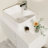 Yovani 31.5 White Wall-mounted Floating Bathroom Vanity with Faux Marble Top Ceramic Vessel Sink-1292123720