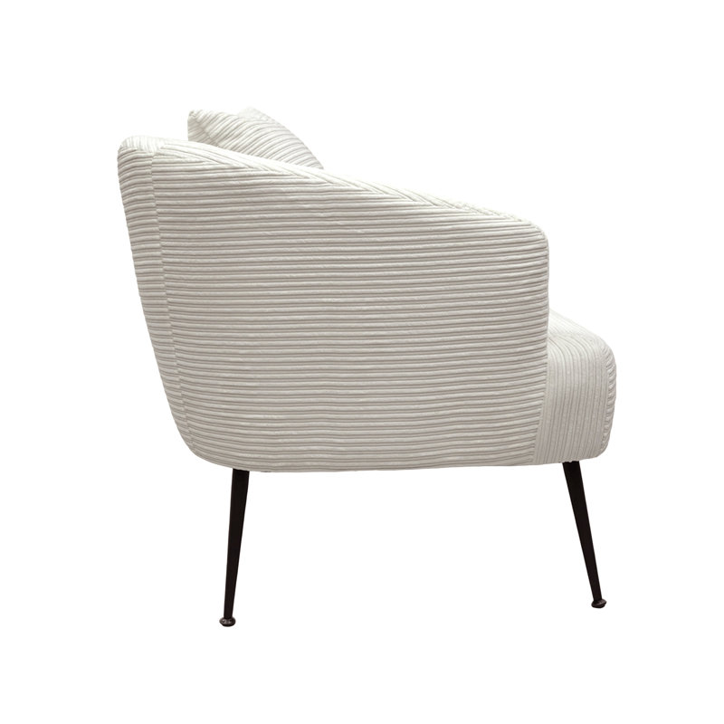 Modern Corduroy 2-Seater Sofa with 2 Scatter Cushions