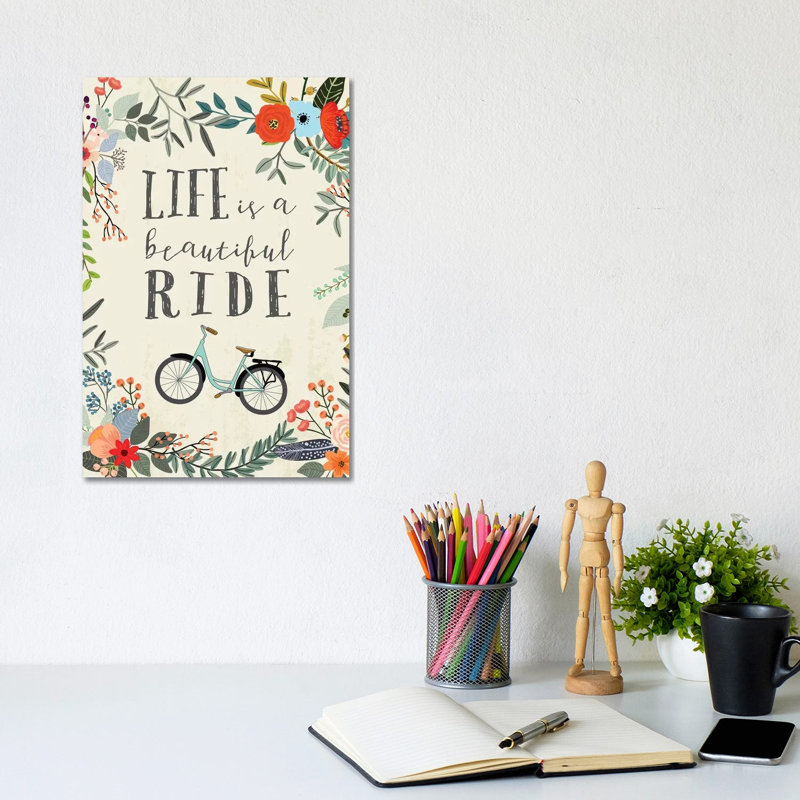 Life Is A Beautiful Ride by Mia Charro - Wrapped Canvas Gallery-Wrapped Canvas Giclée, 20.32 cm H x 30.48 cm W