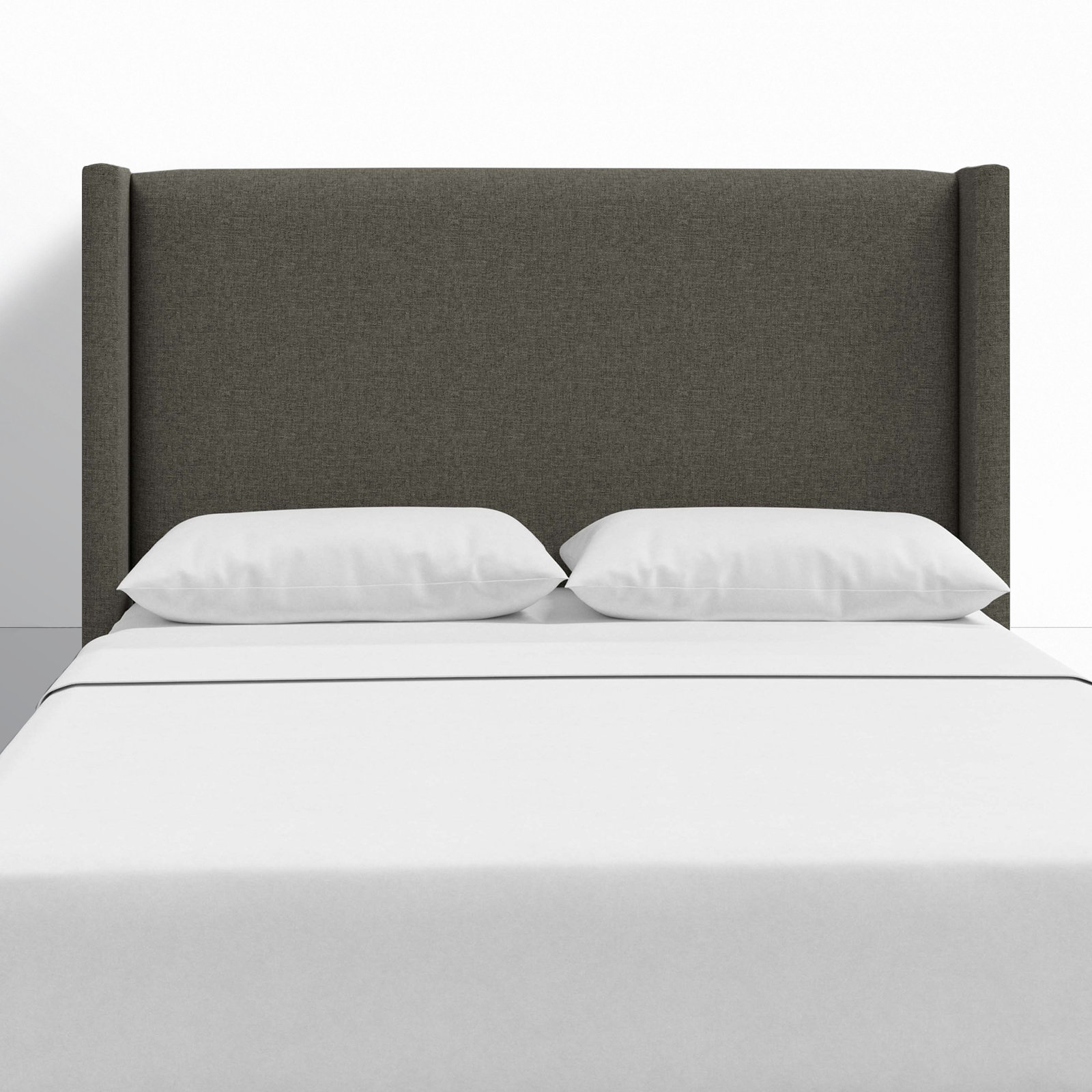 Hanson Upholstered Headboard, Full, Zuma Charcoal Textured Linen