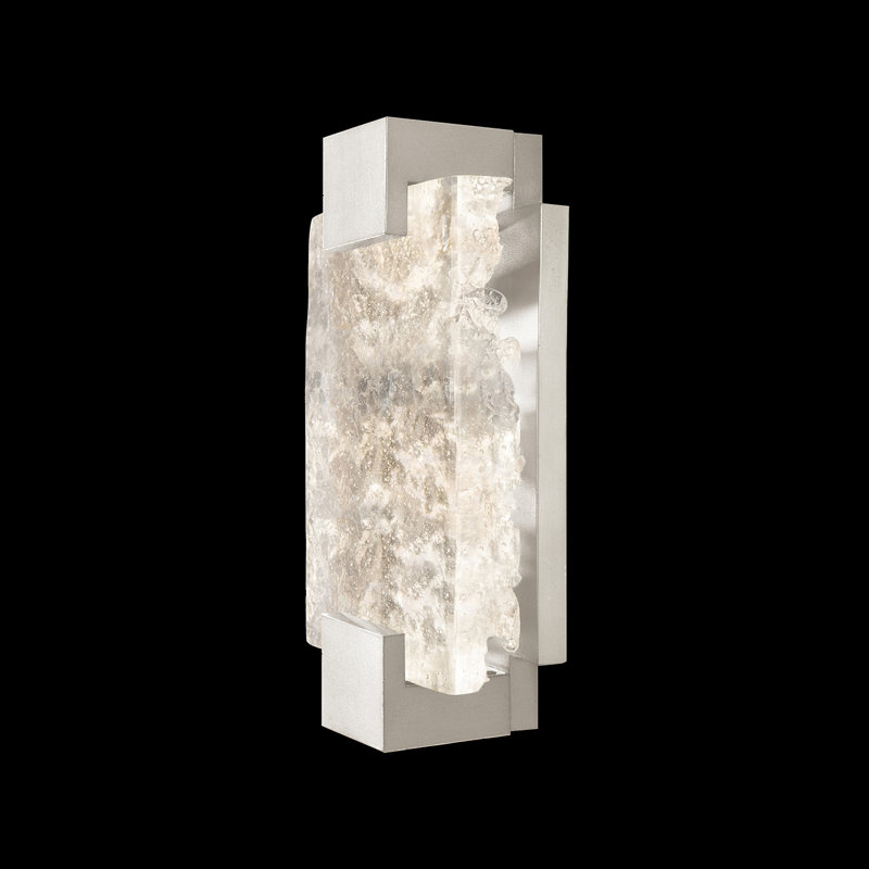Terra LED Flush Mounted Sconce, Silver, Clear, 11.75" H x 6.25" W x 3.5" D