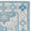 Tapis bleu en soie / coton / lin noué à la main Baum-19783099