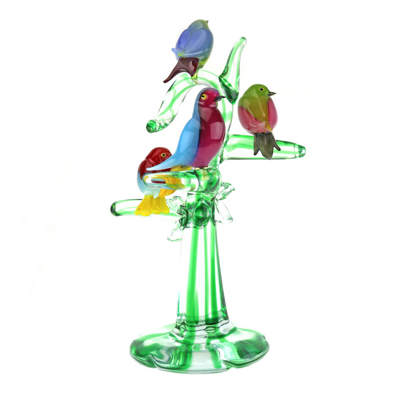 Murano Glass Tree with 4 Birds