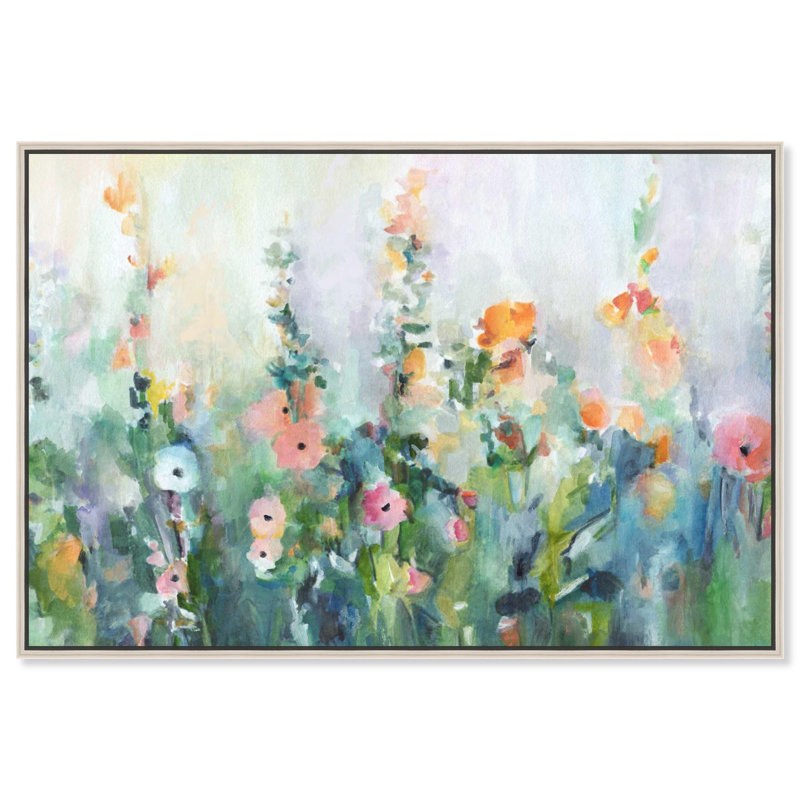 Toile Harmony of Summer par Art Remedy, H 11 po x l 16 po, Cadre flottant, Noir