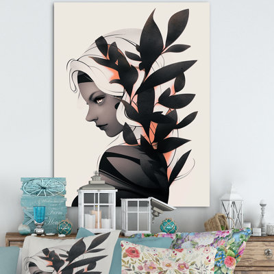 Animations, portrait de femme tropicale II - Art mural