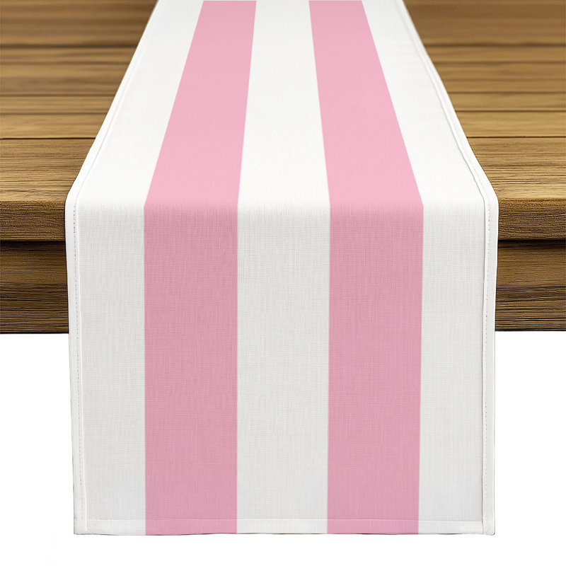Pink Striped Table Runner 108" x 14", 108" L x 14" W, Pink