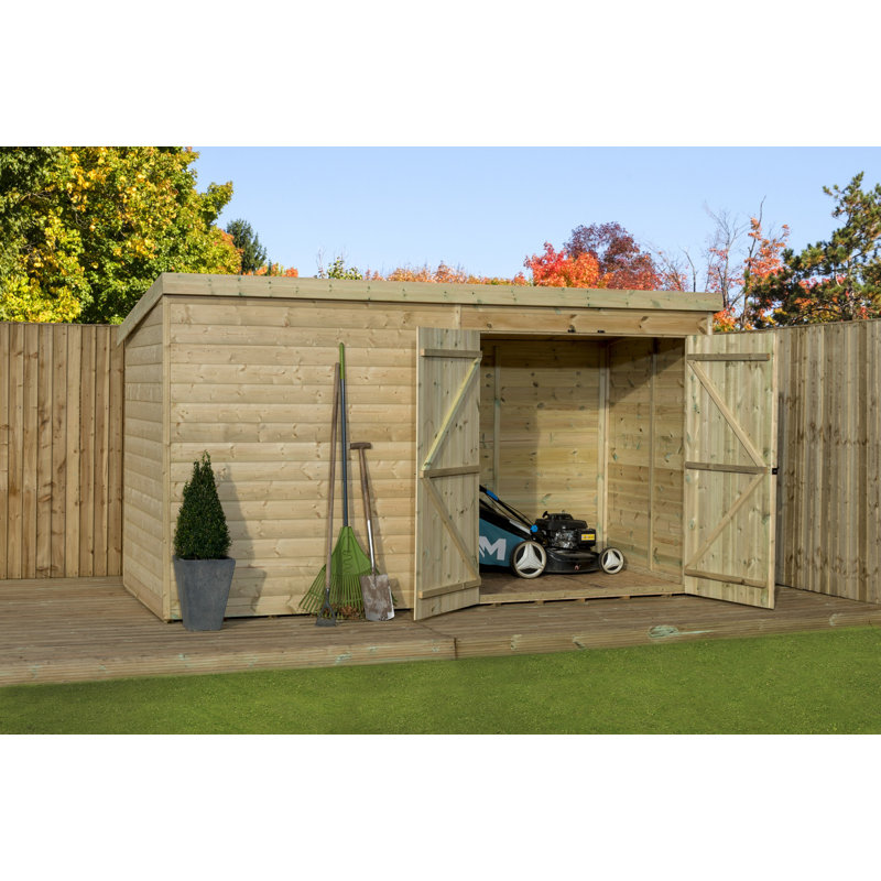 12 ft. W x 7 ft. D Solid Wood Tongue & Groove Pent Garden Shed