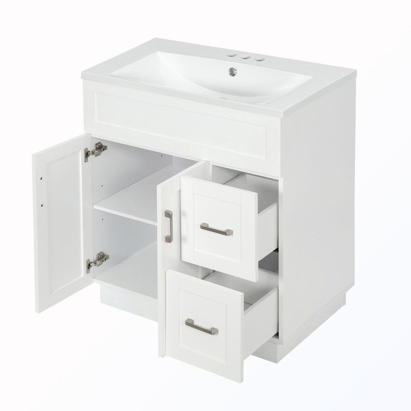 Meuble-lavabo avec 2 tiroirs et tablette réglable