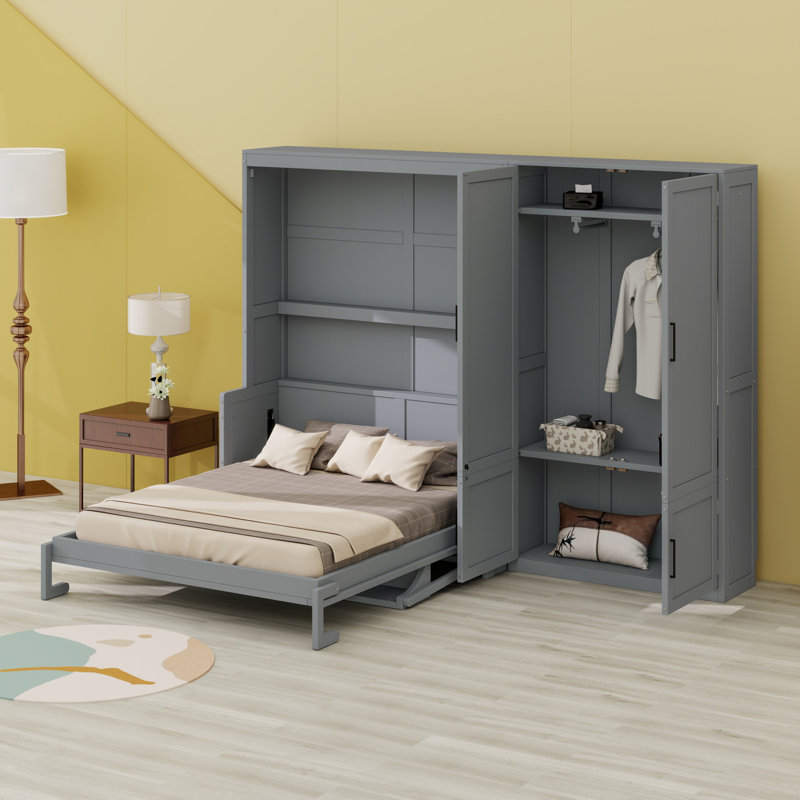 Lit escamotable avec lit escamotable Murphy, gris