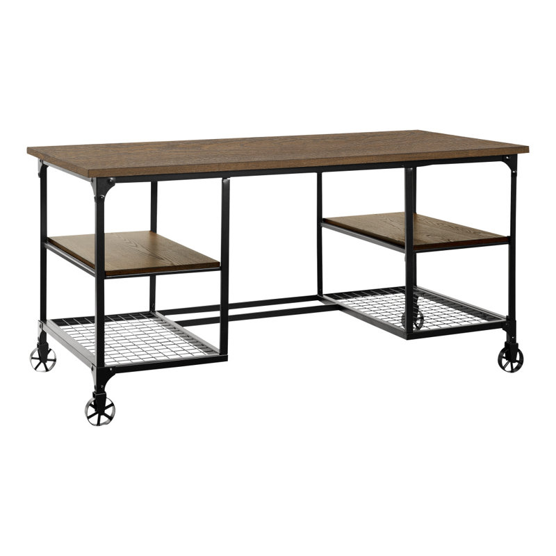 Bureau d'écriture 1 pi avec 4 roulettes en métal Modern