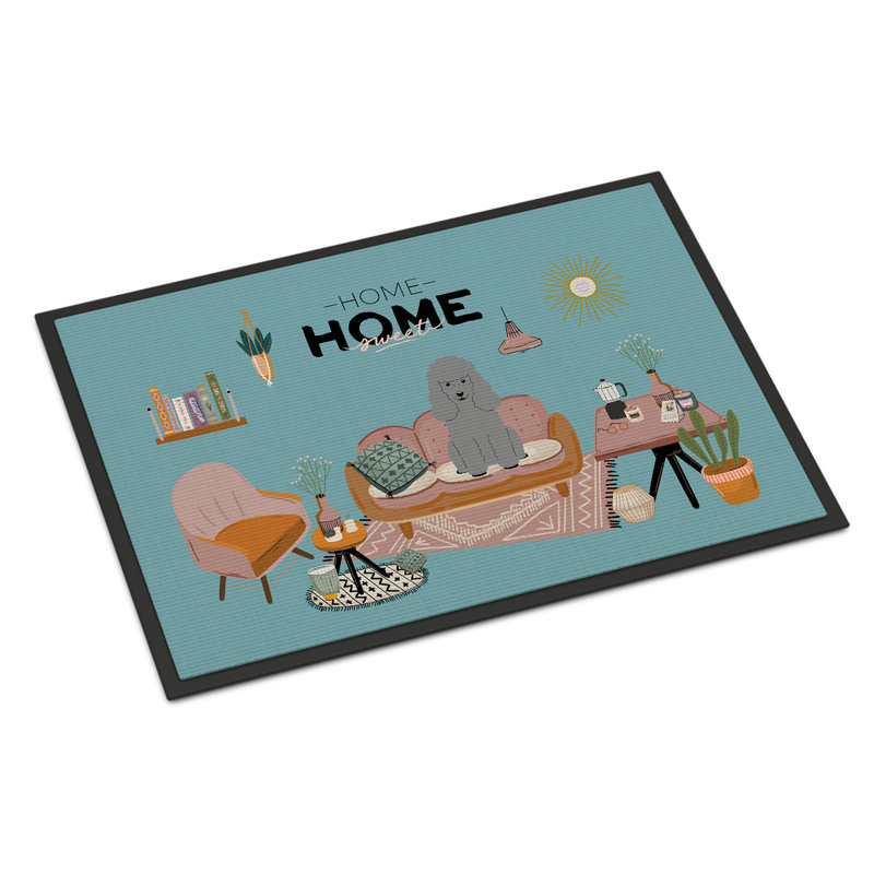 Guerline Non-Slip Outdoor Doormat, Silver Poodle