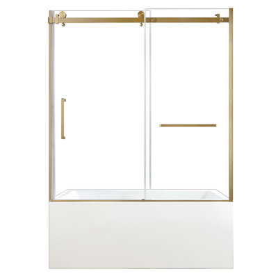 Baignoire en alcôve rectangulaire en acrylique 60 po à 3 parois avec porte de baignoire, bonde Kingston Brass