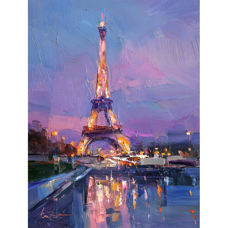Art mural sur toile Twilight Reflections at the Tower, H 24 po x l 16 po