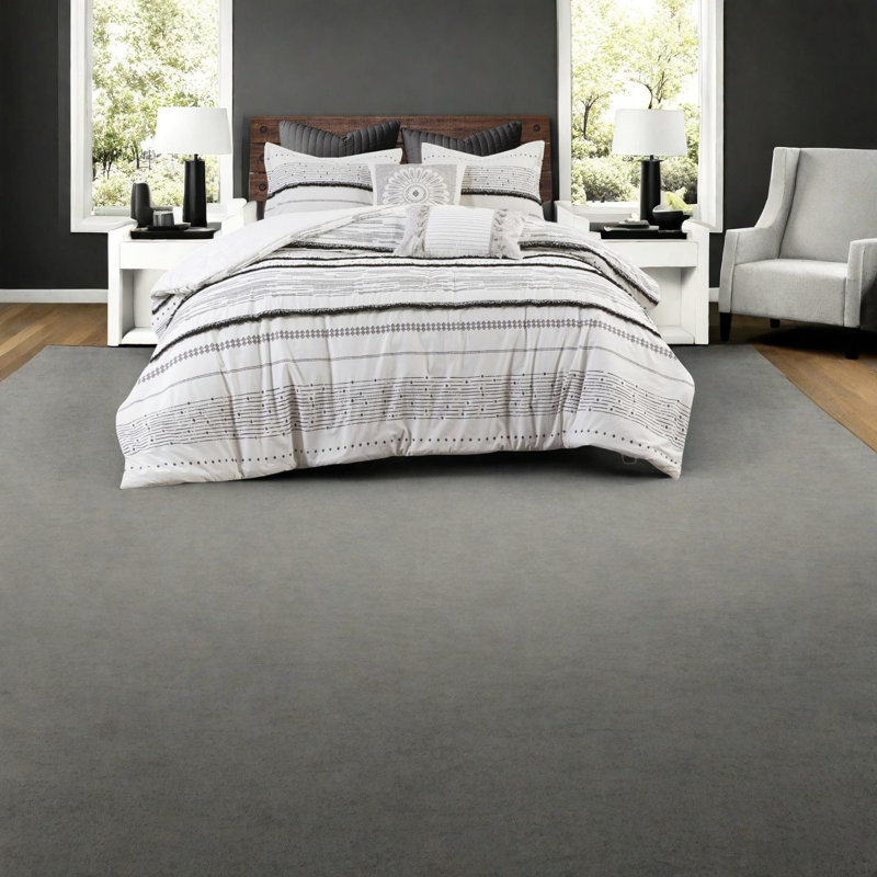 Ensemble de literie Boho Chic King, coton de qualité supérieure, rayures modernes pour la maison