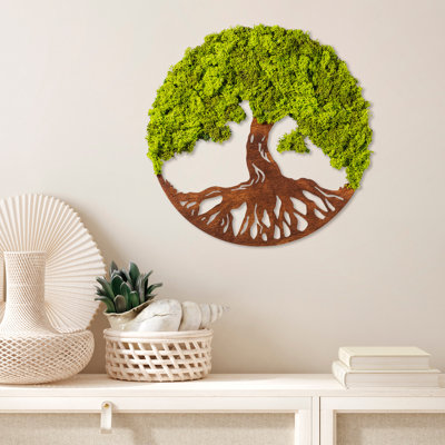 Handmade Decorative Wall Accessory, Green Moss, 17.3 x 0.4 x 17.3 inches | 100% MDF with 0.24-inch Thickness | Unique Color Variations for Distinctive Home Decor | Perfect for Living Room & Bedroom Accent