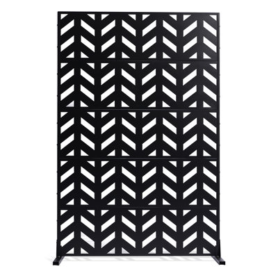 Metal Privacy Screen 47" x 72" Freestanding Outdoor Privacy Screens for Patio by Stellweilan Tessberg