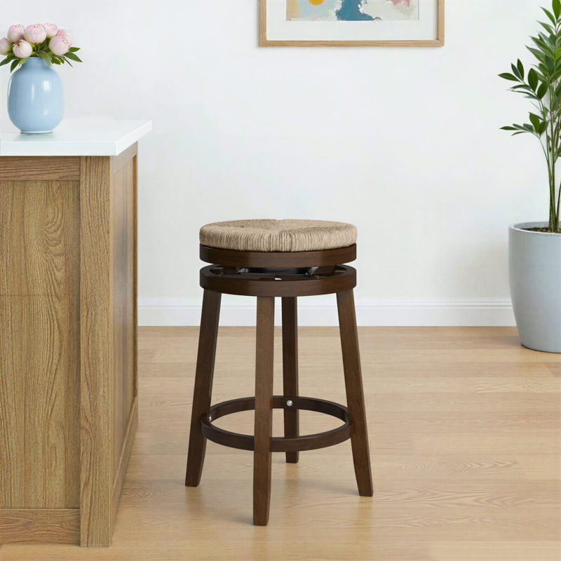 Tabouret de bar et de comptoir Granville, Noyer, Tabouret de comptoir (siège d'une hauteur de 25,5