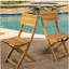 Chaise de salle à manger d'extérieur pliante en bois d'acacia (ensemble de 2), naturel-584426258