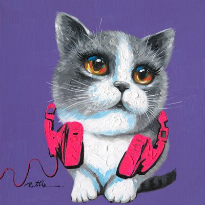 Cool Cat - Wrapped Canvas Painting