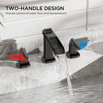 Widespread Bathroom Faucets With Metal Pop-up Drain