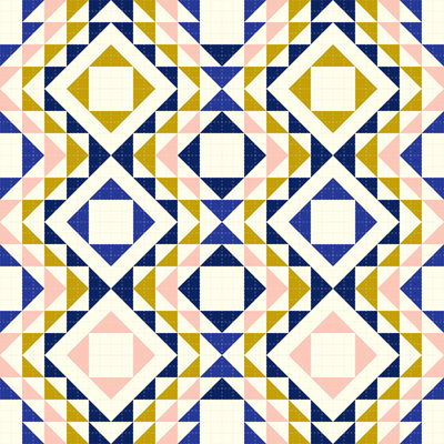 Courtepointe à surpiqûres bleues